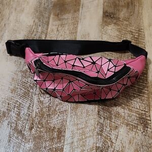 Patrizia Luca Pink and Black Geometric Bag